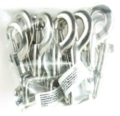 Ten Piece Pack Bolt Snap Rigid Rectangle Eye 3/4in Light Duty Nickel Plated 10ea