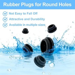 125-Piece Black Rubber Plug Set for Round Holes in Automotive and Furniture