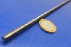 Threaded Steel Rods, Plain Finish, RH, 12-24 x 1 Foot Length, 5 Units