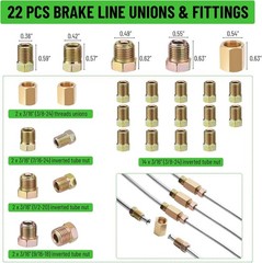 25Ft 3/16″ Zinc-Coated Brake Line Kit (Include 16 Fittings, 2 Unions and 4 Nuts)