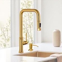 Soap Dispenser for Kitchen Sink Brushed Gold, Built in Stainless Steel Kitchen
