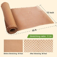 Honeycomb Packing Paper 12″ x 55 ft – Eco-Friendly Cushioning Wrap for Moving…