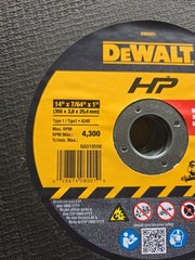 Dewalt DW8001 14″ High Performance Metal Chop Saw Wheel