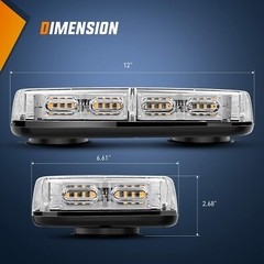 Nilight 12″ Roof Top LED Strobe Lights 48LED Hazard Light Emergency Safety Lamps