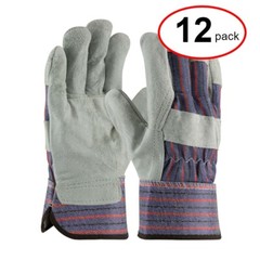 PIP Industrial Products 85-7500/L Economy Leather Palm Gloves, Large – (12Pack)