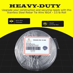 Stainless Steel Tie Wire, 16 Gauge , 3.5lb Rolls 1 – 100 Qty SIMBA STEEL