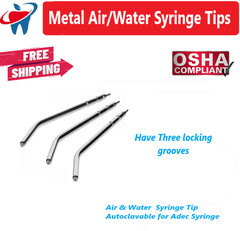 A-Dec Metal Tips Dental Air Water Syringe Tips Metal 3-Way A-Dec Style 5-50/bx