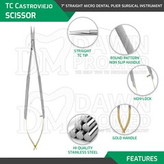 5 TC Castroviejo Micro Surgery STR + CVD Scissors Needle Holder Forceps German G
