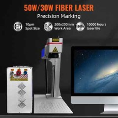 🔥VEVOR 20W 30W 50W Raycus Fiber Laser Metal Marking Machine Rotary Axis