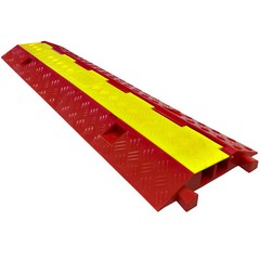 2 Channel Plastic Cable Protector Ramp for up to 1.25″ OD Hose – Yellow/Orange