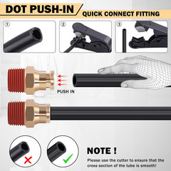 76 Pcs Brass DOT Air Line Fittings Kit Push Lock Air Fittings Push to Connect Fi