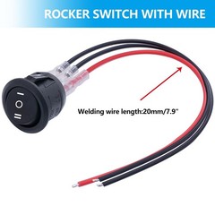 5Pcs 12V Round Rocker Switch ON/Off/ON AC 6A/250V 10A/125V SPST 3 Pin 3 Posit…