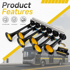 36 Melody Musical Air Horn 12V 24V 178DB Controller for Truck Bus Train Vehicles