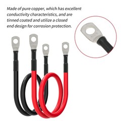 6 AWG Battery Cables 6 Gauge Battery Power Inverter Cable with 5/16 Inch Tinn…
