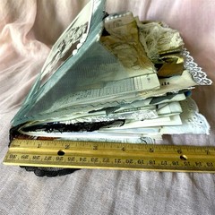 Handmade Authentic Vintage Junk Journal Book 90 Pgs Layered Lace Pockets Diary