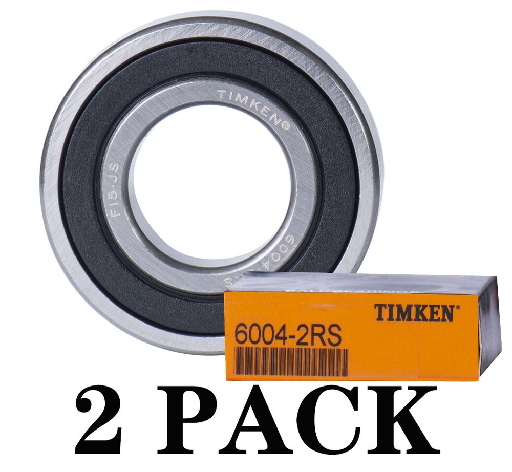 (2PACK) USA Brand TIMKEN 6004-2RS 20X42X12 Double Rubber Seal Bearings