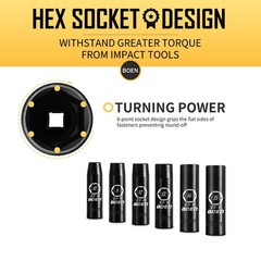 BOEN 1/2″ Drive Metric Deep Impact Socket Set, 20 20pcs Set