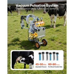 Uimoso Electric Milking Machine with 6.6 Gal / 25 L Bucket for Cows