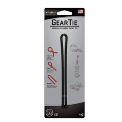 Nite Ize Gt12-01-2R3 Gear Tie, 12 In L, Variable Max Bundle Dia., Black,