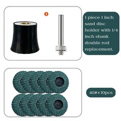 10 PCS 2″ 40 Grit Curved Flap Discs with 1/4″ Holder for Die Metal Wood Grinding