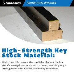 Sandbaggy 1/2″ x 12″ Square Steel Key Stock – Exact Dimensions – Clean Cut Ends