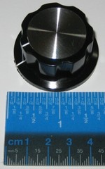 Instrument Ribbed Skirted 1-3/4″ Knob – 1/4″ ID – Brass Insert – Aluminum Top