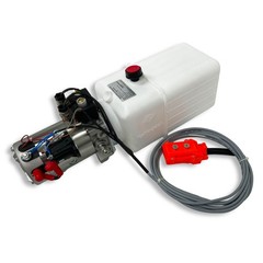 Hydraulic Pump for Dump Trailer, 12 Volt DC Power Unit Double Acting 8 Qt tank