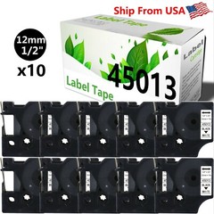 10 Pack 45013 Label Tape Compatible for Dymo Label Point 100 150 200 250 300 350