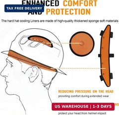 Hard Hat Top Pads and Sweatbands for Safety Helmet, Washable Hard Hat Cooling Li