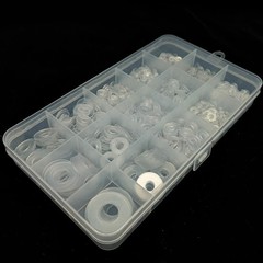1085pc M2-M12 Soft PVC Plastic Transparent Flat Washer Insulation Gasket Kit Set