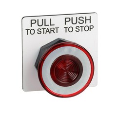 9001SKR9R Red Mushroom Push-Pull Operator, Maintain