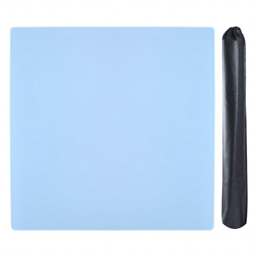 Mahjong Mat with Black Carrying Bag (Light Blue,31.5 inches), Anti Slip and N…
