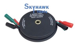 3 Wire 18 Gauge 10 Ft Retractable Test Leads Probes in Reel with Alligator Clips