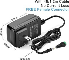 12V 2A Power Supply 5-Pack, Ideal for Cameras and LED Strips, Easy Setup
