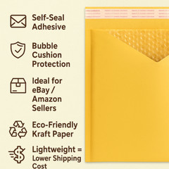 #2 8.5×12 Usable space 8.5″ x 11.Kraft Bubble Mailer Padded Envelopes 25,50,100