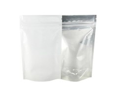 3.5″ x 5″ #5 Barrier Bag Gusseted White Mylar 1/4 oz Clear Front 500 Count