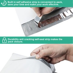 100 Poly 12×15.5 White Poly Mailers Shipping Envelopes Mailing Bags 2.5 Mil
