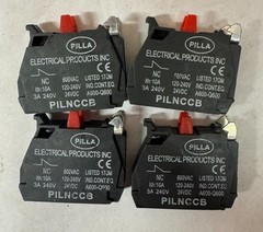 Lot of 4 each Schneider ZBE-102 and PILNCCB Contact Blocks