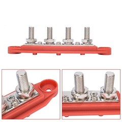 12V 250A Bus Bar Power Distribution Block 4 x 3/8″ Studs Battery Terminal Block