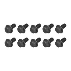 10pcs M10x20mm Flanged Hex Head Bolts Hexagon Serrated Bolt Fully Thread Screw