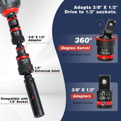 11-Piece Impact Socket Adapter Set-Impact Rated Drill Socket Adapters&Extensi…