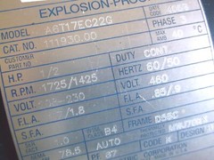 Leeson A6T17EC22G Explosion Proof Motor 111930 1/2-HP 1725-RPM 460-V 3-PH, New