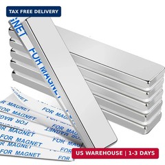 6-Pack Neodymium Magnets 2.36×0.39 inch – Extra Strong Adhesive & Rust-Resistant