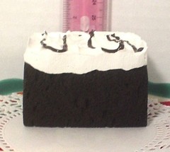 Display Fake Food Dark Chocolate Sheet Cake Slice With Frosting