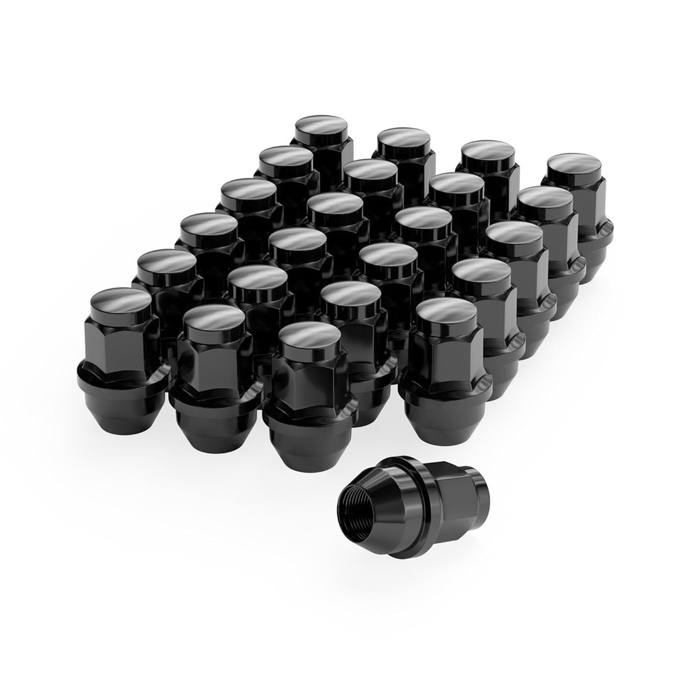 24pcs Lug Nuts One-Piece OEM Factory Style M14x1.5 Black 24PCS-2015-2025 F150