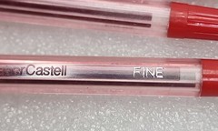 Lot of 18-Faber-Castell Sierra Fine Point ,Red Ink Made In Spain, Vintage 1990s