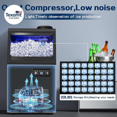 Commercial Ice Maker Machine 110LBS/24H, Undercounter or Freestanding Ice Machin