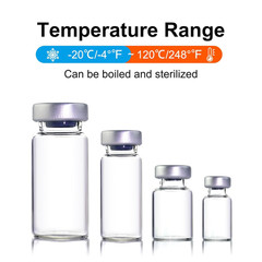10 Pack 2Ml Sealed Sample Vials, Transparent Glass Vials with Self Healing Injec