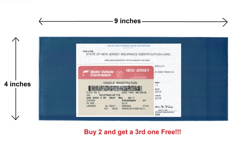1 LONG 9″x4″ AUTO CAR TRUCK INSURANCE REGISTRATION ID CARD CASE WALLET HOLDER