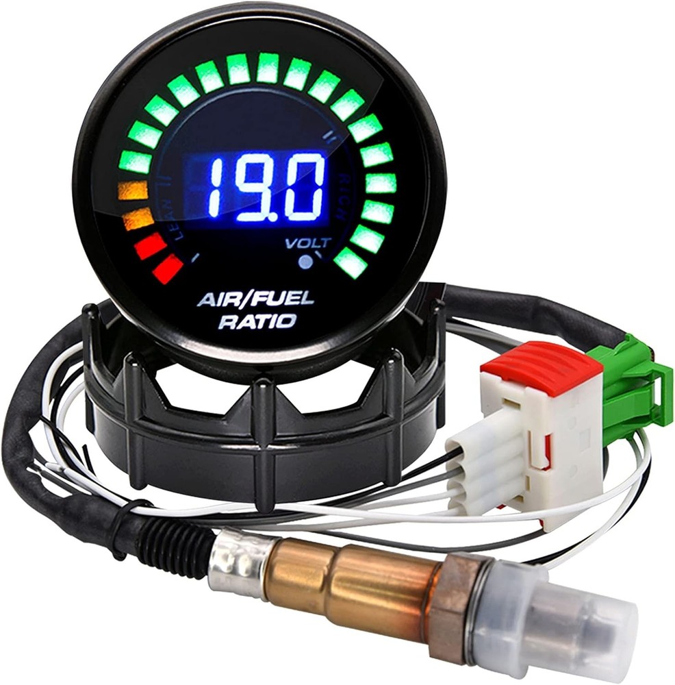 52mm Air Fuel Ratio Gauge AFR LED Digital Display + Narrowband O2 Oxygen Sensor